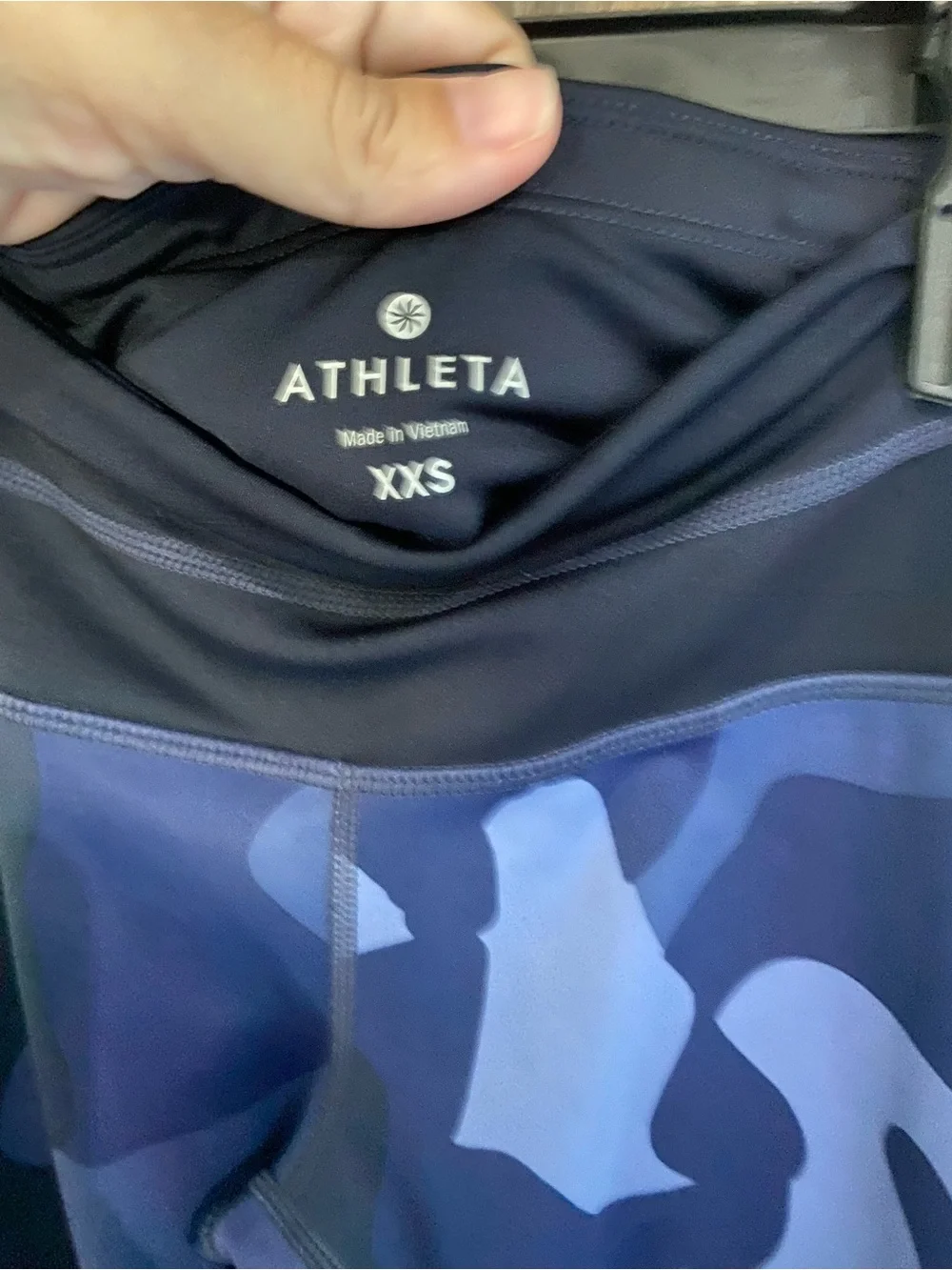 Athleta Navy and Light Blue Camo Leggings